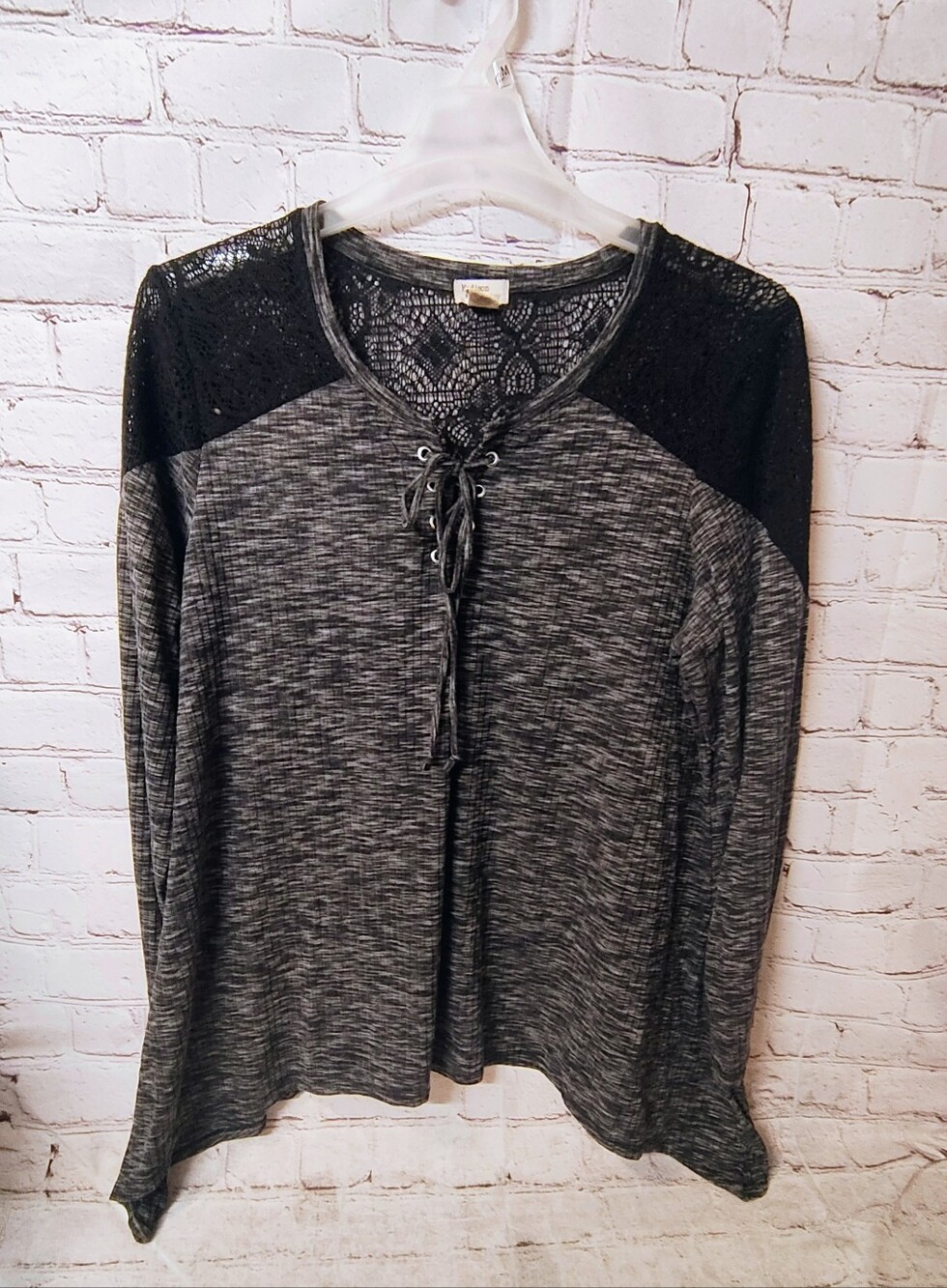 Madison & Berkeley Goth Crochet Back Knit Flowy Tunic 2X Witchy